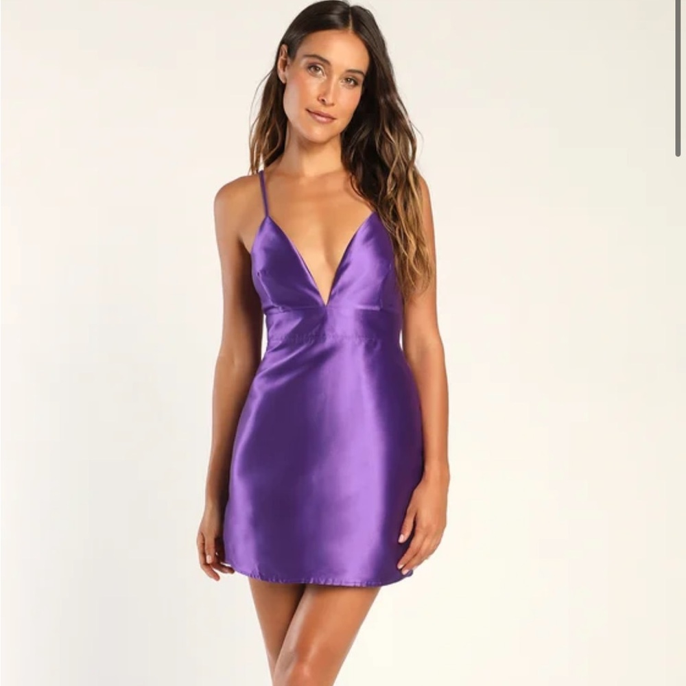 Glamorous Life Purple Sleeveless Mini Dress